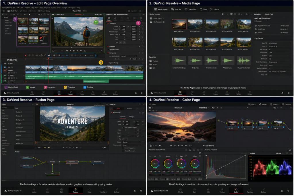 Davinci Resolve interface
