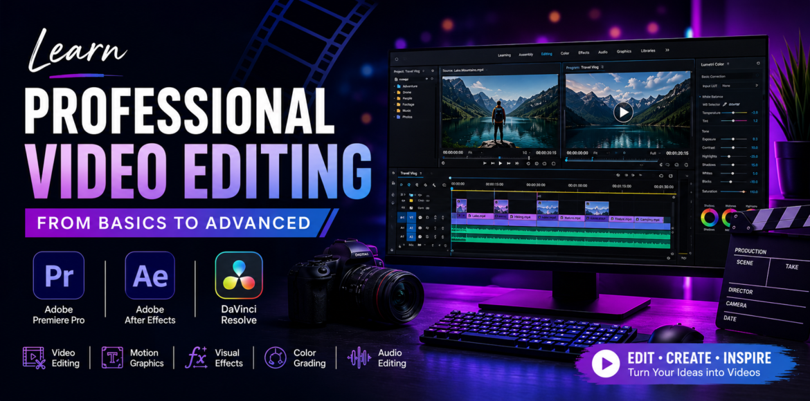 Learn Professional Video Editing from Basics to Advanced